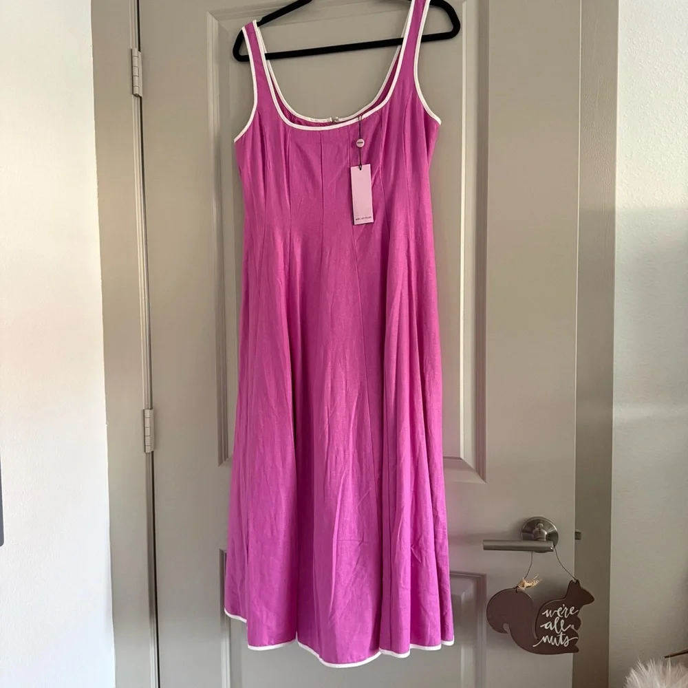 Sz 8 - NWT- Avec Les Filles Contrast Edge fit and flare dress with pockets - Picture 2 of 8
